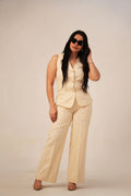 Refined Linen Vest Ensemble